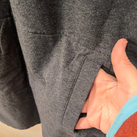 Norma Kamali Sleeveless‎ Charcoal Gray Mini Dress With Front Pockets  Cotton ble - Picture 2 of 5